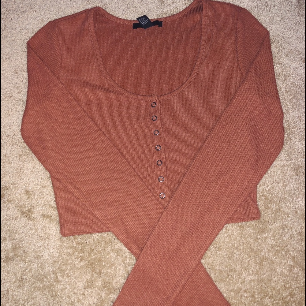 Forever 21 cropped button sweater